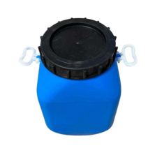 플라스틱드럼통 PE원통 발효통 젓갈 액젓 약품 화학, 특후각통 30L  워터 블루