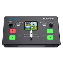 Feelworld LIVEPRO L1 V1 HD4 채널 라이브 프로덕션 비디오 스위처 4x HDMI 입력 USB3.0 인터페이스와 HDMI 출력은 PGM과 PVW를 독립적으로 설정할 수 있습니다 2인치 LCD 디스플레이 실시간 실시간 스트리밍 멀티 카메라 제작