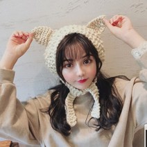 고양이 니트귀도리 5color 여자 귀돌이 뜨개귀마개