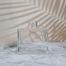 몰드몰 디퓨저용기 - 사각베이직유리(100ml), 용기+스텐코르크마개(실버)