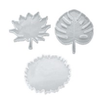 3 개/세트 DIY 수제 코스터 공예 에폭시 곰팡이 컵 패드 메이플 리프 제작, 분명한