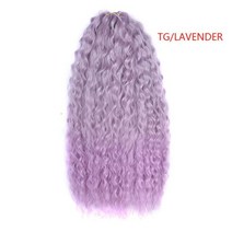 물 직조 합성 크로 셰 뜨개질 머리카락 3Pcs Ombre Braiding 헤어 익스텐션 열정 Twist Hair Blonde Pink 22 Inch, 22inches-55cm, TG-LAVENDER