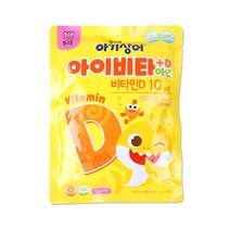 핑크퐁 아이비타D+ 아연 40정 복숭아맛 어린이 비타민 키즈 영양제 간식, 1봉