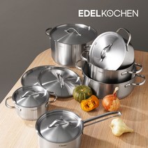 에델코첸 클래식 바닥3중 스텐 인덕션 냄비세트 6종 14양수+16편수+18양수+20양수+24전골+24곰솥 인덕션용 304 스테인리스 냄비, 세트_6종세트