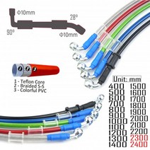 an3 braided brake hose moto m10 banjo 28 90도 오토바이 atv 유압 클러치 도트 플렉시블 튜브 라인 오일 호스 400 2200mm, 1700mm