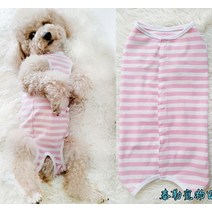 강아지 수술복 환견복 중성화후 보호 오버그루밍 A02, 라이트 핑크 골드 스타