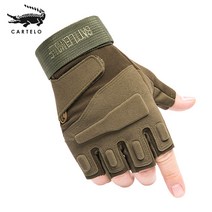 CARTELO 반 손가락 전술 장갑 ST26 블랙, M, ST26 올리브 그린 [하프 핑거]