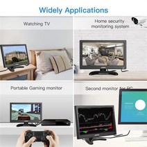 12 인치 휴대용 모니터 1366x768 USB AV BNC VGA HDMI 호환 LCD 디스플레이 PC 게임 PS5 PS4 XBOX 컴퓨터 노트북용, [01] 1366x768