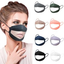 립뷰 [투명] 입보이느 마스크 컬러 패션마스크 립리딩 교사 선생님 헬스장 마스크, 1매입, 1매, 04.그린