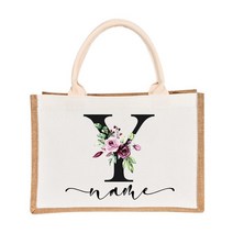 이름 삼베 토트 백 개인 신부 들러리 독신 파티 여자 여행 선물 캔버스 황마 쇼핑 가방, [04] D1blackfD