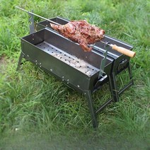 통돼지 바베큐 기계 장작 구이 글램핑 회전 통닭, 양고기 오븐의 작은 접이식 다리