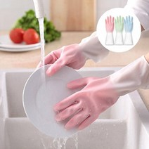 안찢어지는고무장갑 파스텔 주방 설거지 청소용 고무 장갑 3개, 색상:[색상]본상품, 단품