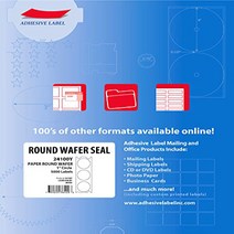 Adhesive Label Wafer Mailing Seals Permanent Adhesive 1-Inch in Diameter White Roll of 5000 241, 1