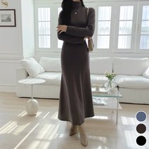 세이스타일 기모 니트 폴라 머메이드 원피스