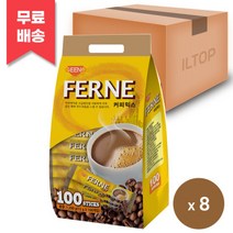 빠른배송 페르네 커피믹스 800T (100T x 8개)아라비카종 고급원두 사용실속형 커피 사무실 탕비실, (무료배송)페르네 커피믹스 800T