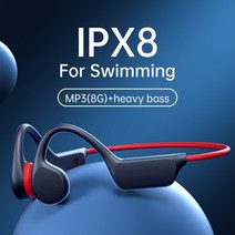 골전도 이어폰 블루투스 무선 ipx8 방수 mp3 플레이어 hifi 이어훅 헤드폰 수영용 마이크 헤드셋 포함, 검은색