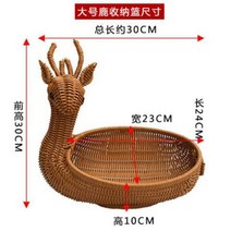 상견례 과일 바구니 미니 백화점 예단 사슴 오리 라탄 우드, 사슴L