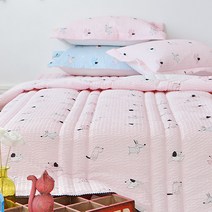 여름철 시원한 해피퍼피 시어서커 베개커버 누빔이불 패드 SS