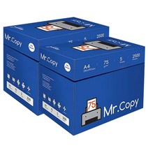 [KT알파쇼핑]미스터카피 A4 복사용지 A4용지 75g 2500매, 2박스