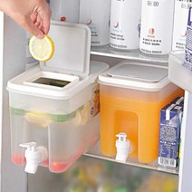 1+1 캠핑물통 냉장고 수도꼭지 워터저그 4L 아이스물통 저그 가정용 밀폐용기, 화이트1+1