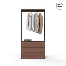 아이데뉴 터치 드레스룸 100cm 3단서랍 행거 (단독형), 오크화이트콤비