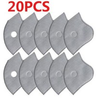 마스크 PM2.5 필터 종이 5 층 보호 먼지 방지 입 얼굴 필터 활성탄 오염 사이클링, 없음, 3.20PC - lot