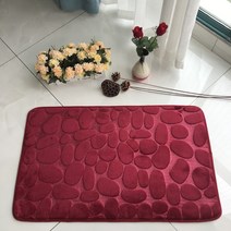 거실 화장실 욕실 발 매트 흡수성 목욕 카펫 미끄럼 방지 페블 메모리 폼 워셔블 러그 바닥 샤워 세트, 03 Dark red