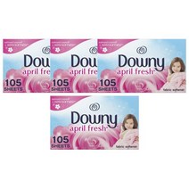 다우니 패브릭 소프트너 건조기시트 105장 Downy Fabric Softener Dryer Sheets April Fresh, 4팩