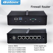 QOTOM 미니 PC 코어 i3 i5 i7 팬리스 컴퓨터 6 기가비트 이더넷 AES-NI OPNsense 방화벽 우분투 Sophos Q555G6 Q575G6, Q515G6 3865U, NO RAM NO SSD