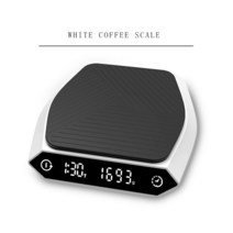 주방전자저울 미니전자저울 가정용전자저울 2kg 0.1g 디지털 드립 커피 저울 타이머 포함 USB-전원 주방 스마트 전자 고정밀 에스프레소, [01] white
