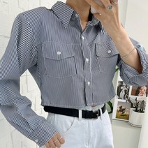 썸데이 베이직 크롭 패드 셔츠 남방