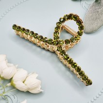 에떼리본 크리스탈큐빅 집게핀1P 스와로브스톤사용 올림머리 메탈집게핀