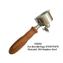 54mm 더블 마우스 커피 포터 필터 필터 홀더 세이지 breville 870878879 커피 머신 바텀리스 카페 액세서리, 로즈우드 핸들 d