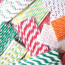 빌리에코 친환경 종이빨대 20개묶음 (40종이상 최다구성), 도트-빨강(20개)