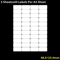 잉크젯/레이저 프린터 태그용 자체 접착 흰색 A4 시트 5 장 주소 라벨 사무실 학교 용품, 09 44 Labels Per Sheet