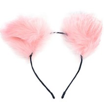 아트박스/스투피드 무스탕 고양이 귀 머리띠 (핑크), 옵션선택:본품, 단품