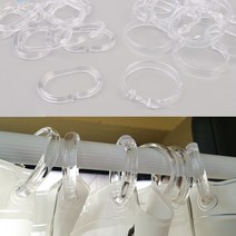 투명 욕실커튼링 화장실커튼고리 원형/라운드형 12P 샤워부스물막이고리, 제품선택, 라운드형