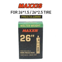 1pc 초경량 MAXXIS 26 자전거 내부 튜브 모든 Size16 20 26 27.5 29 AV FV Presta Stab 블로우 프루프 MTB 도로 자전거 튜브 카메라 타이어, 26x1.5 2.5 fv48 0.8