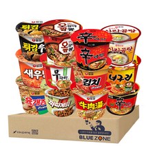농심 용기 큰사발 컵라면 12종 세트 (신라면+신라면블랙+너구리+육개장+짜파게티+무파마+오징어짬뽕+새우탕+튀김우동+우육탕+김치큰사발+사리곰탕), 1세트