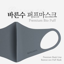 바른생활수 프리미엄 퍼프 항균 99.9% 마스크 그레이