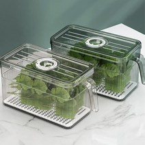 채소 과일보관 날짜표시 손잡이 투명용기 정리트레이 신혼집 레스토랑, 화이트