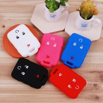 [3G MALL] 쉐보레 콜로라도 4버튼 스마트키 실리콘 키케이스 커버 키홀더 자동차 차량 용품, *_블루