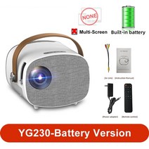 캠핑 빔프로젝터 휴대용 veidadz yg230 프로젝터 미니 지원 1080p 800x480 기본 픽셀 hd wifi 휴대 전화 동기화 프로젝션 홈 비디오 장비, 배터리 버전, 영국 플러그