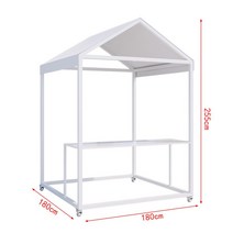매장 행사매대 백화점 진열대 가판대 이동식 테이블 조립식 플리마켓매대, 흰색 선반 + 흰색 타포린 + 테이블
