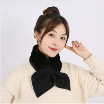 여성 목도리 쁘띠 스카프 머플러 토끼털 넥워머 목워머 선물 모피