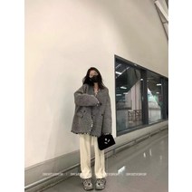 헤링본코트 겨울 여성 코트 자켓 가을 겨울 더블 브레스트 헤링본 패턴 모직