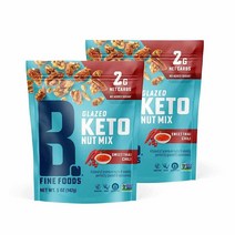 B. Fine Foods - 케토 스위트 글레이즈드 너트 믹스 초콜릿 칩 쿠키 반죽 | 고단백질 스낵 순탄수화물 2g 글루텐 프리 호두 아몬드 피칸 캐슈 및 해바라기 씨, B. 고급 케토 너트 믹스, 5.00 Ounce (Pack of 2)