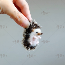 양모펠트 니들 퀼트 키링 목덜미잡힌 강아지 동물 초보 도안 만들기 바느질, 뒷덜미 잡힌 고스도치