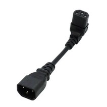 IEC 320 C14 남성 PDU/UPS 연장 전원 케이블 커넥터 업/다운 90도 직각 15CM, 0.15m _Down, 02 Down_01 0.15m