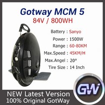 외발전동휠 원래 Begode Gotway MCM5 외발 자전거 84V 800WH 전기 자기 균형 스쿠터 14 인치 단일 휠 한 바, 02 MCM5 84V 800WH, 한개옵션1